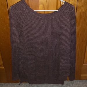 Waffle knit purple sweater